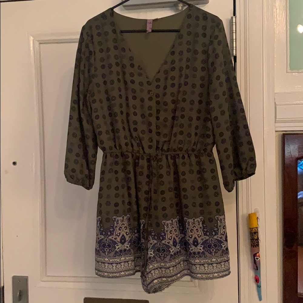 Francesca’s dark green romper